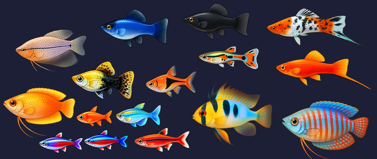 Some of the growing cast — the roster's up to 30 species now.