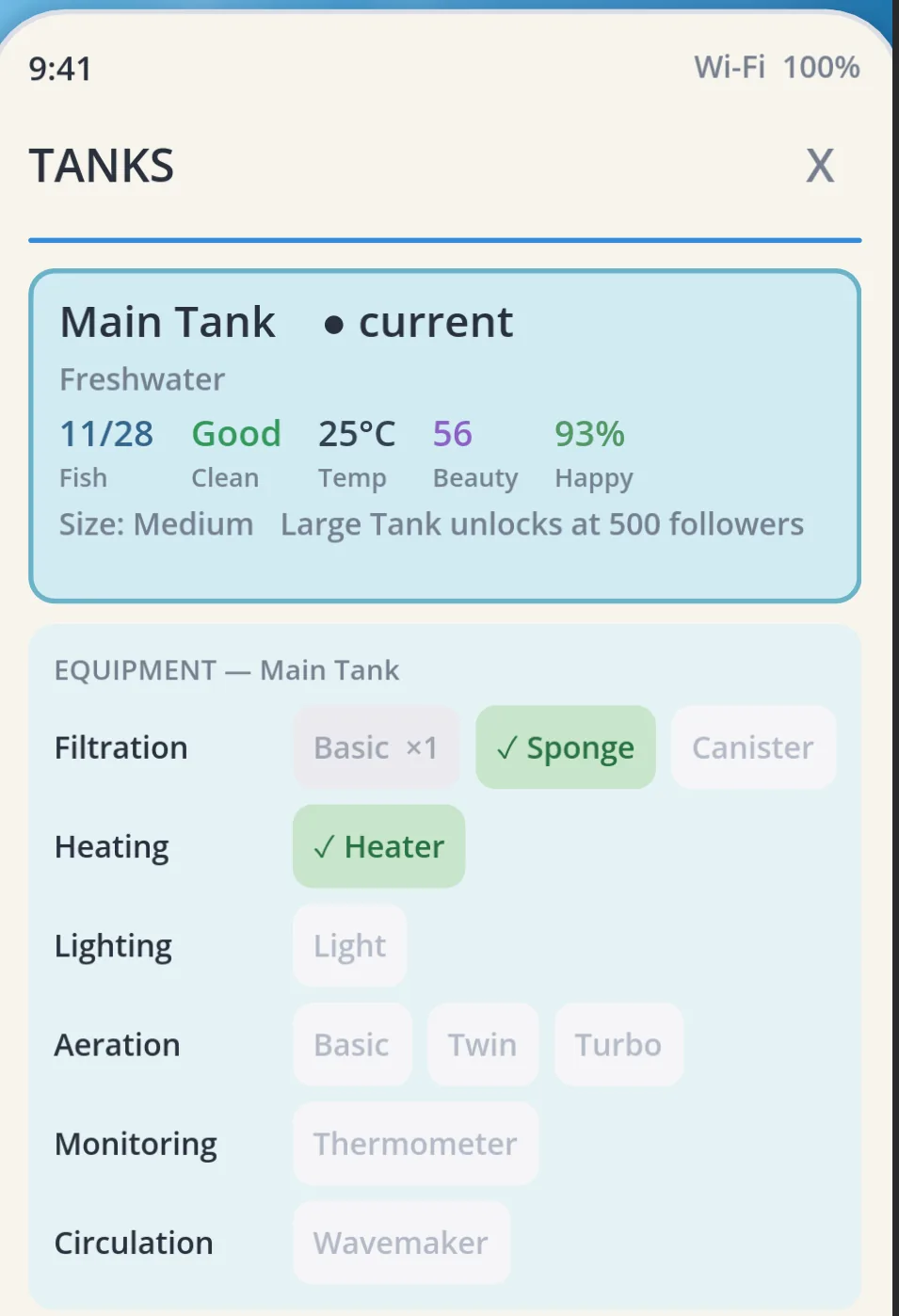 Everything about a tank now lives on the tank.